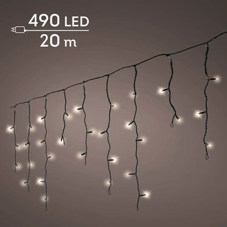 LED Icicle Lights Twinkle - Lumineo - 490 lampjes warm wit - afbeelding 4