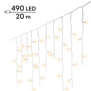 LED Icicle Lights Twinkle - Lumineo - 490 lampjes warm wit / wit snoer