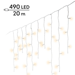 LED Icicle Lights Twinkle - Lumineo - 490 lampjes warm wit / wit snoer