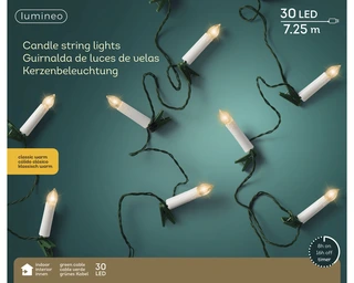 LED Kaarsverlichting Clip - Lumineo - 30 lampjes klassiek warm - afbeelding 2