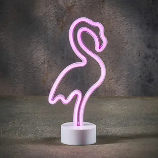 LED Neon Flamingo Tafellamp op batterijen - afbeelding 2