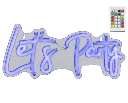 LED Neon Let's party Colour Changing Wandlamp - afbeelding 5
