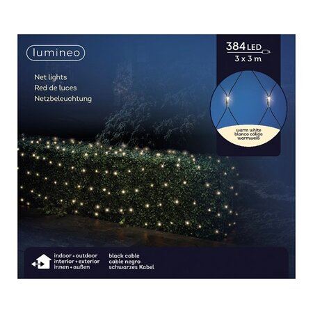 LED Netverlichting - Lumineo - 300x300cm - 384 lampjes warm wit - afbeelding 2