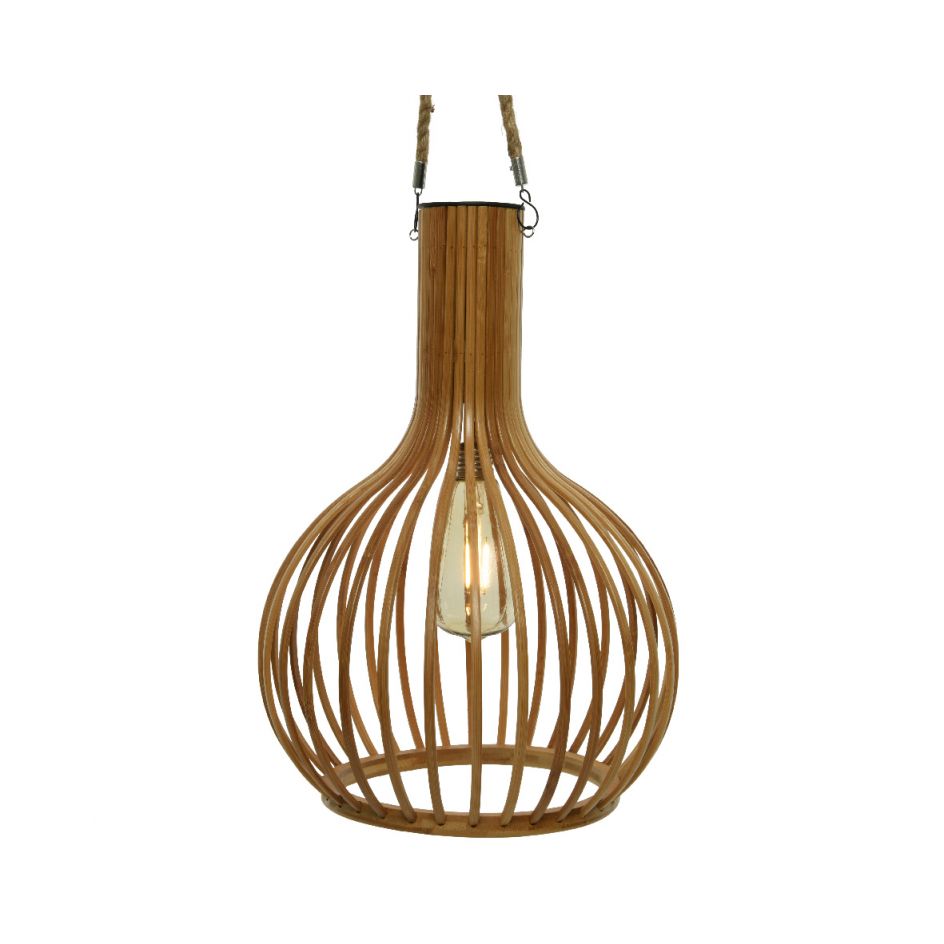Periodiek hoekpunt Thriller Led Solar hanglamp lumineo bamboe look bestel je bij de Tuinwinkel Online!