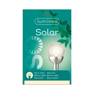 LED Solar Lamp Tuinsteker RVS - Lumineo - Ø8x30cm