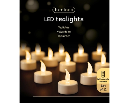 Led theelichtjes wit - set van 12 stuks - afbeelding 1