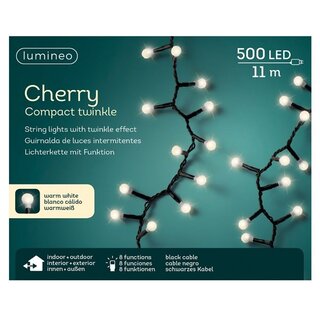 LED Cherry Compact Twinkle Lights - Lumineo - 500 lampjes warm wit - afbeelding 2