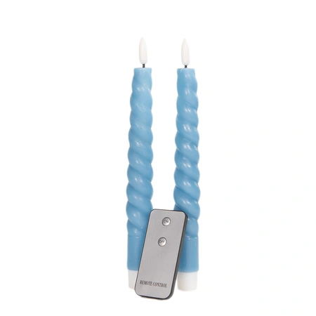 Ledkaars Swirl Blauw set van 2