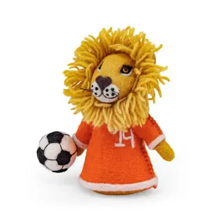 Leeuw Met Voetbal - Handgemaakte Fairtrade Decoratie - afbeelding 1