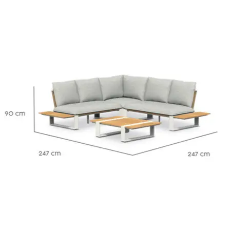 Loungeset Seto Teak - Tierra Outdoor - Creme White - afbeelding 4