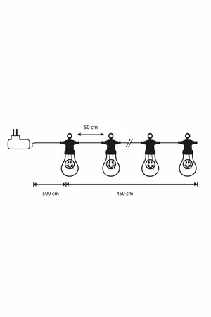 Luca Lighting Lichtsnoer Smiley Geel - 450 cm - Voor Buiten - afbeelding 3