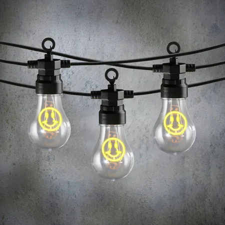 Luca Lighting Lichtsnoer Smiley Geel - 450 cm - Voor Buiten - afbeelding 2