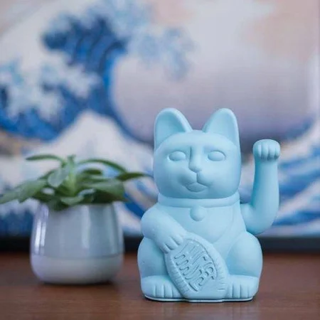 Lucky Cat - Zwaaiende Kat Lichtblauw - afbeelding 4