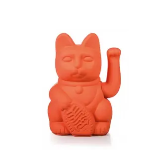 Lucky Cat - Zwaaiende Kat Neon Oranje - afbeelding 1