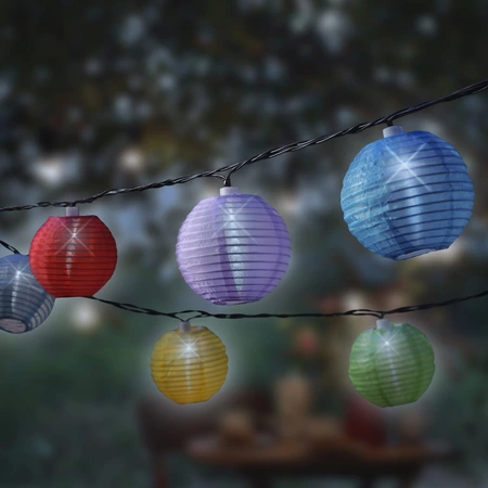 Lumineo - Led Solar Strengverlichting - 10 Gekleurde Lantaarns - afbeelding 3