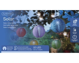 Lumineo - Led Solar Strengverlichting - 10 Gekleurde Lantaarns - afbeelding 4