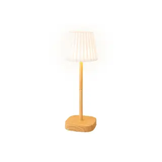 Lumineo Led Tafellamp Oplaadbaar H34cm - Houtkleur - afbeelding 1