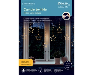 Lumineo Lichtgordijn Twinkle Micro LED 1,2 m - Klassiek Warm - afbeelding 3