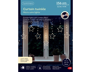 Lumineo Lichtgordijn Twinkle Micro LED 1,2 m - Warm Wit - afbeelding 3
