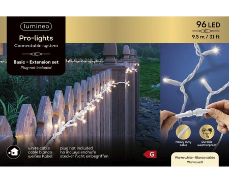 Lumineo Pro-lights Basic Led - L950cm Wit - 96 LED Warm Wit - afbeelding 1