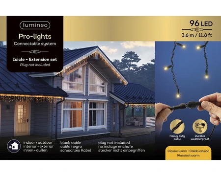 Lumineo Pro-lights Icicle Extension 96 LED Klassiek Warm - afbeelding 1