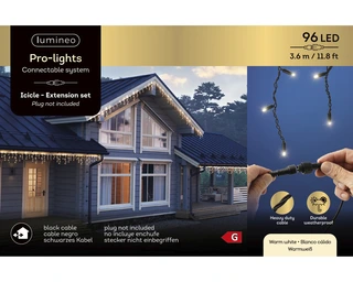 Lumineo Pro-lights Icicle Extension 96 LED Warm Wit - afbeelding 1