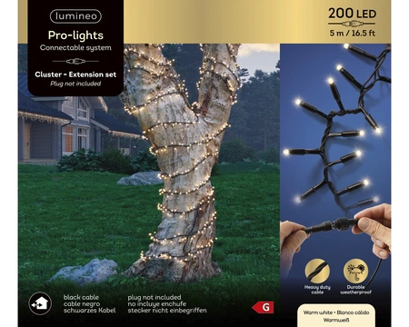 Lumineo Pro-lights Led Cluster L500cm - 200 LED Warm Wit