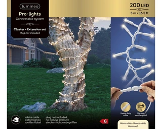 Lumineo Pro-lights Led Cluster L500cm Wit - 200 LED Warm Wit