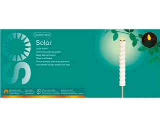 Lumineo - Solar Kaars D4h90cm Wit - afbeelding 3