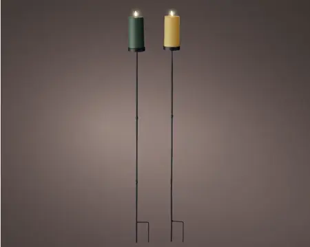 Lumineo Solar Kaars op steker 117cm - Geel of Groen (assorti) - afbeelding 2