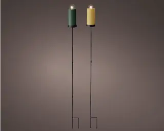 Lumineo Solar Kaars op steker 117cm - Geel of Groen (assorti) - afbeelding 2