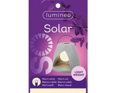 Lumineo -Solar Lantaarn D21h19cm Beton Grijs - afbeelding 4