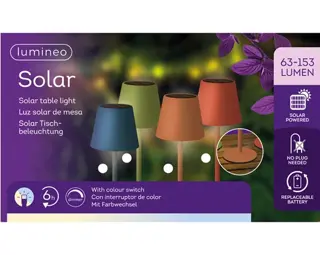 Lumineo Solar Tafellamp H37cm (assorti) - afbeelding 3