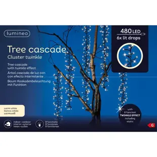 Lumineo Tree Cascade Cluster Twinkle 480LED Warm Wit