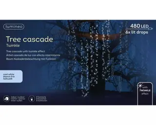 Lumineo Tree Cascade Twinkle 6x2m - 480LED Koel Wit - afbeelding 1