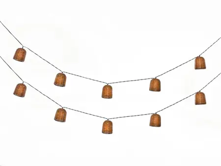 Rattan Solar Lichtsnoer - 10 lampjes