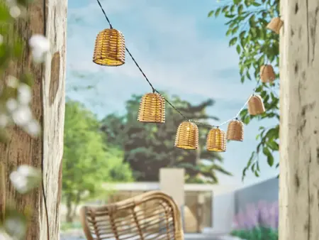 Luxform Solar Rattan Lichtsnoer - 10 lampjes - afbeelding 3