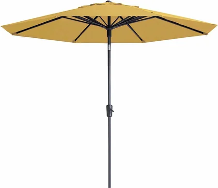 Madison Parasol Paros II Luxe Ø 300 cm – Geel – Aluminium/Stof