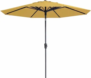 Madison Parasol Paros II Luxe Ø 300 cm – Geel – Aluminium/Stof