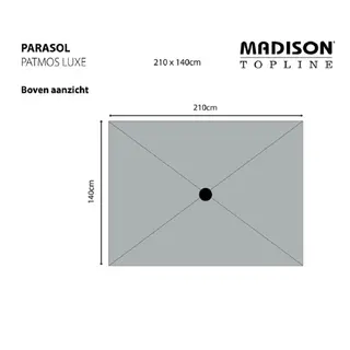 Madison Patmos Luxe Stokparasol 210x140cm - Ecru - afbeelding 3