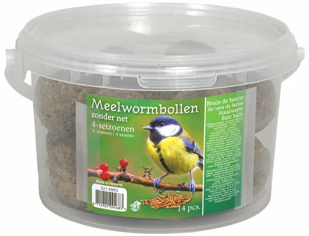 Meelwormbollen zonder net 4-seizoenen - Emmer 14 stuks