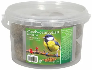 Meelwormbollen zonder net 4-seizoenen - Emmer 14 stuks