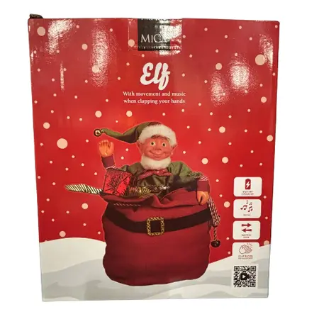 Mica Decorations Bewegende Kerstelf met Muziek - 30 cm - afbeelding 2
