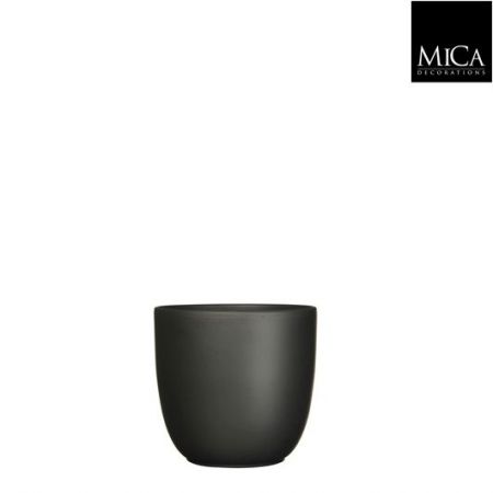 Mica Decorations Bloempot Tusca D14.5h14cm Zwart Mat