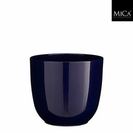 Mica Decorations Bloempot Tusca - D19.5h18.5cm - Donkerblauw
