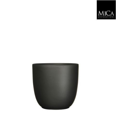 Mica decorations bloempot Tusca mat zwart