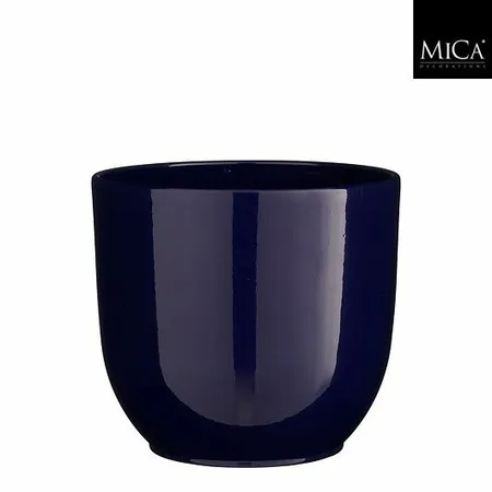 Mica Decorations Bloempot Tusca - D22.5h20cm - Donkerblauw