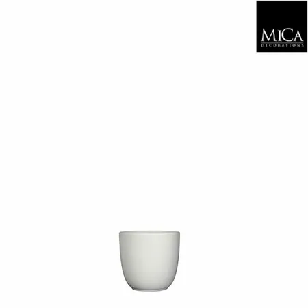Mica Decorations Tusca Bloempot – Ø7,5 cm – Mat Wit – Keramiek – Binnenpot