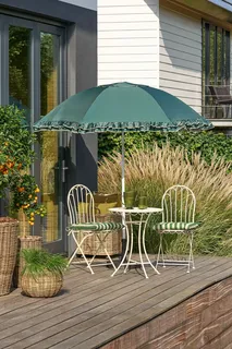 Mica Decorations Kantelbare Parasol met Ruches Groen - afbeelding 2
