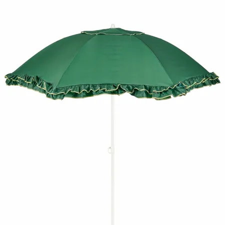 Mica Decorations Kantelbare Parasol met Ruches Groen - afbeelding 1